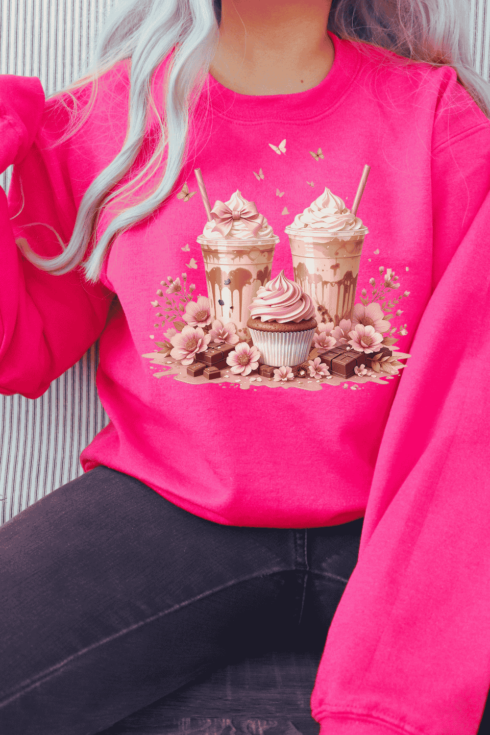 Milkshake and Chocolate T-shirt Design pinterest preview image.