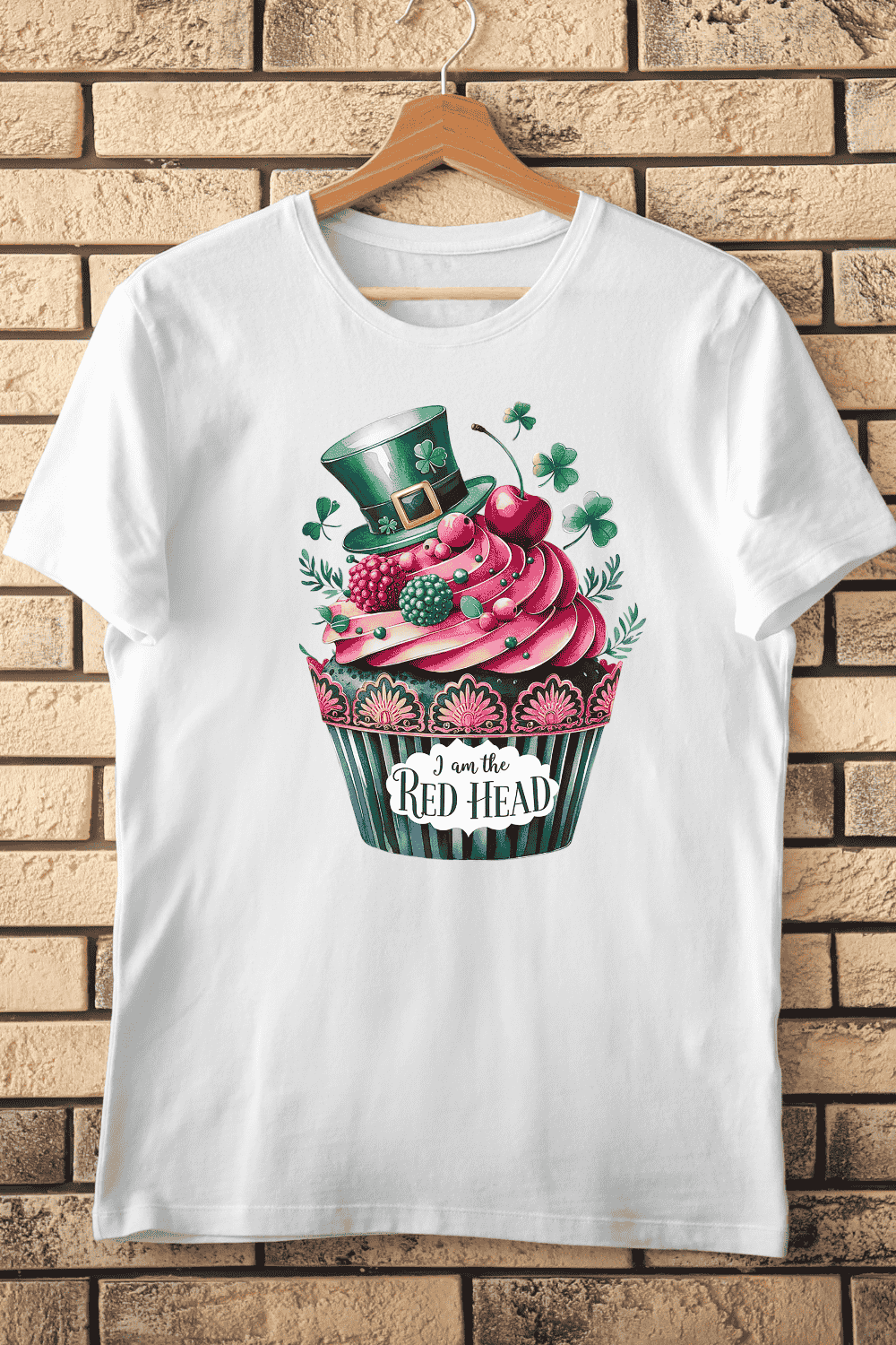 Leprechaun Hat Cupcake T-shirt Design pinterest preview image.