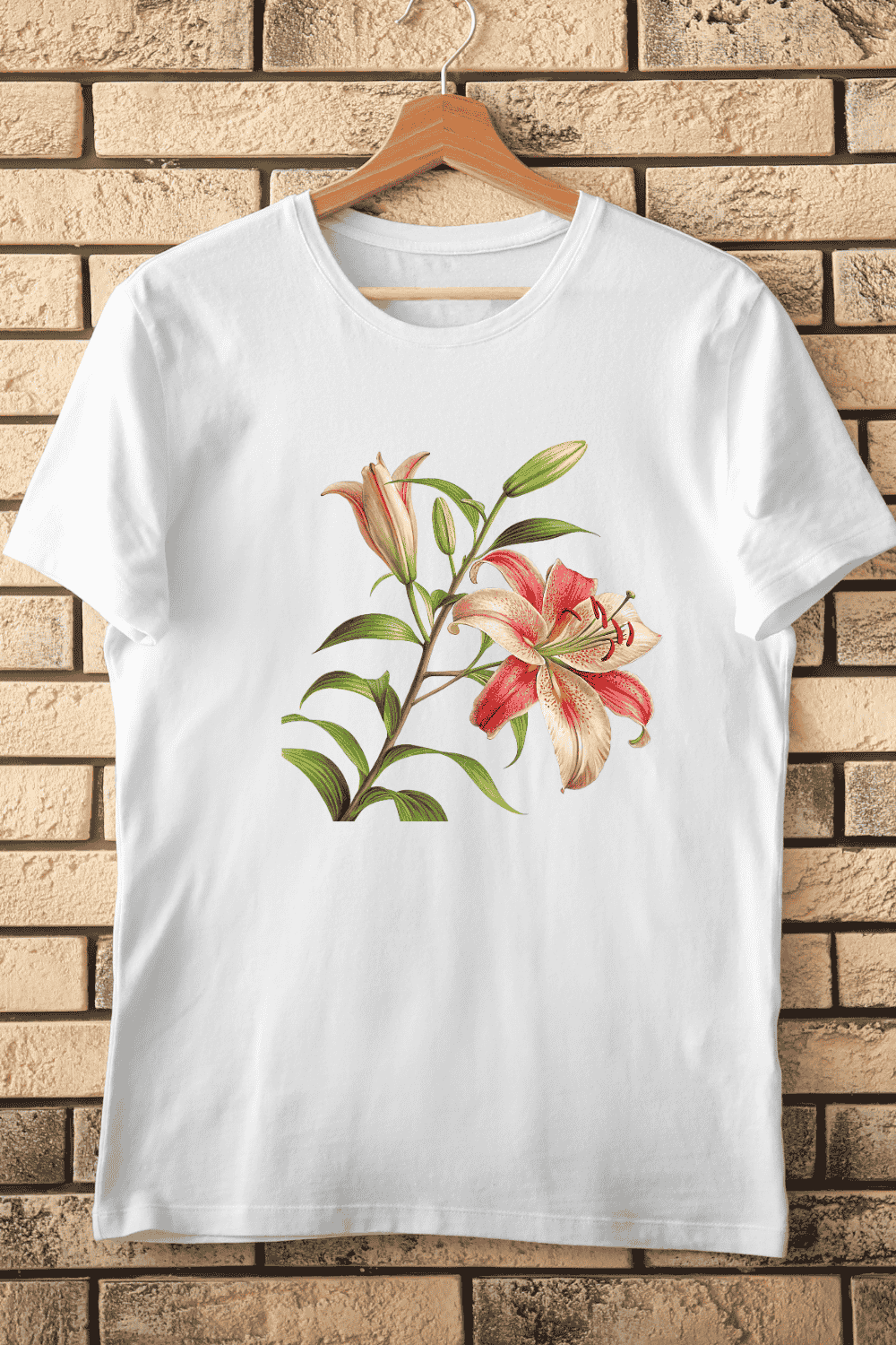 Natural Lily T-Shirt Design pinterest preview image.