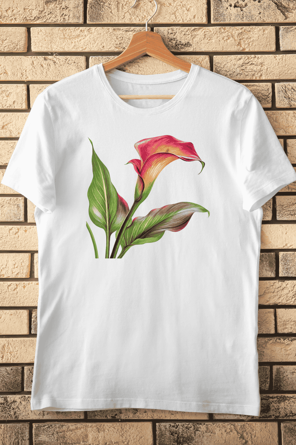 Pink Calla Lily T-Shirt Design pinterest preview image.