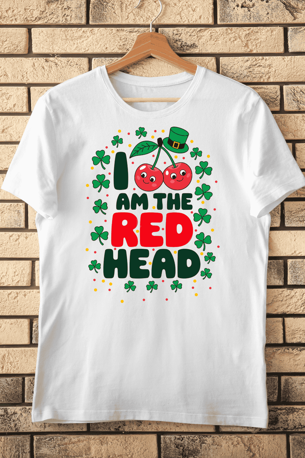 Leprechaun Hat Cherries T-shirt Design pinterest preview image.