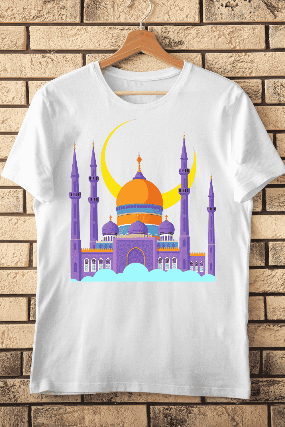 Ramadan Kareem Mosque T-shirt Design pinterest preview image.