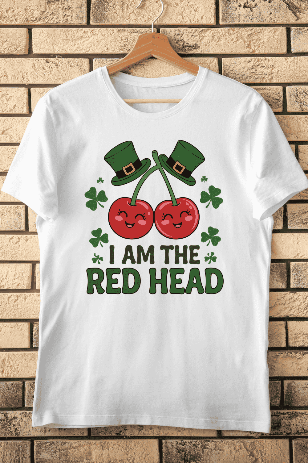 Whimsical St Paddy's Cherries T-shirt Design pinterest preview image.