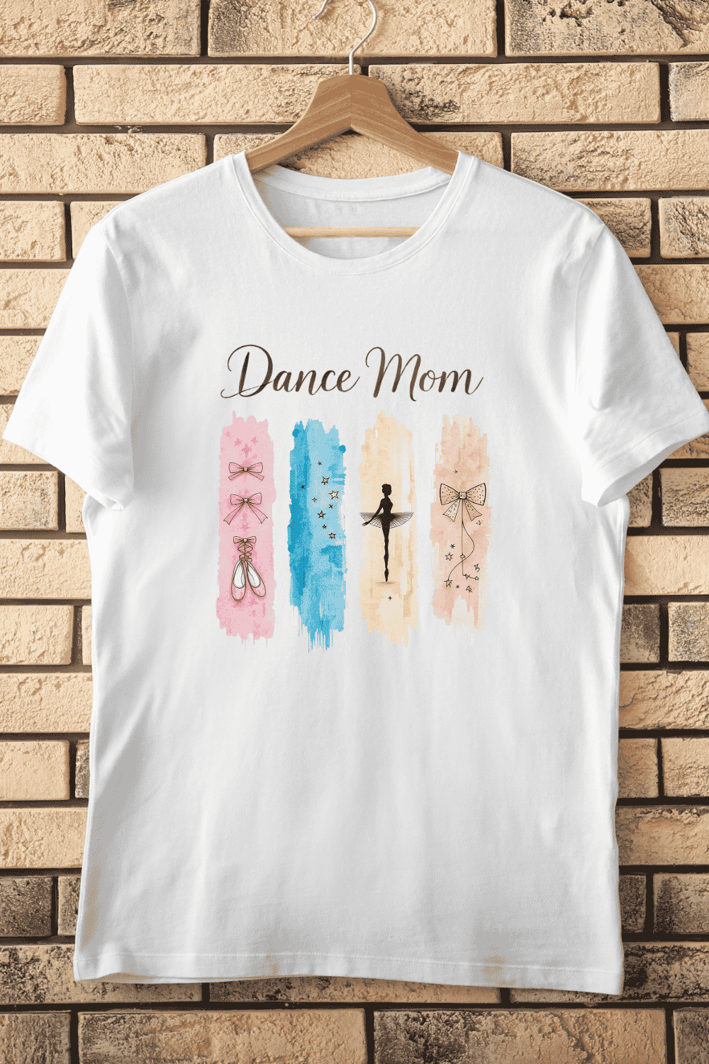 Watercolor Dance Mom T-Shirt Design pinterest preview image.