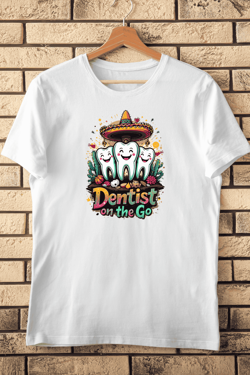 Dentist on the Go Cinco de Mayo T-Shirt Design pinterest preview image.