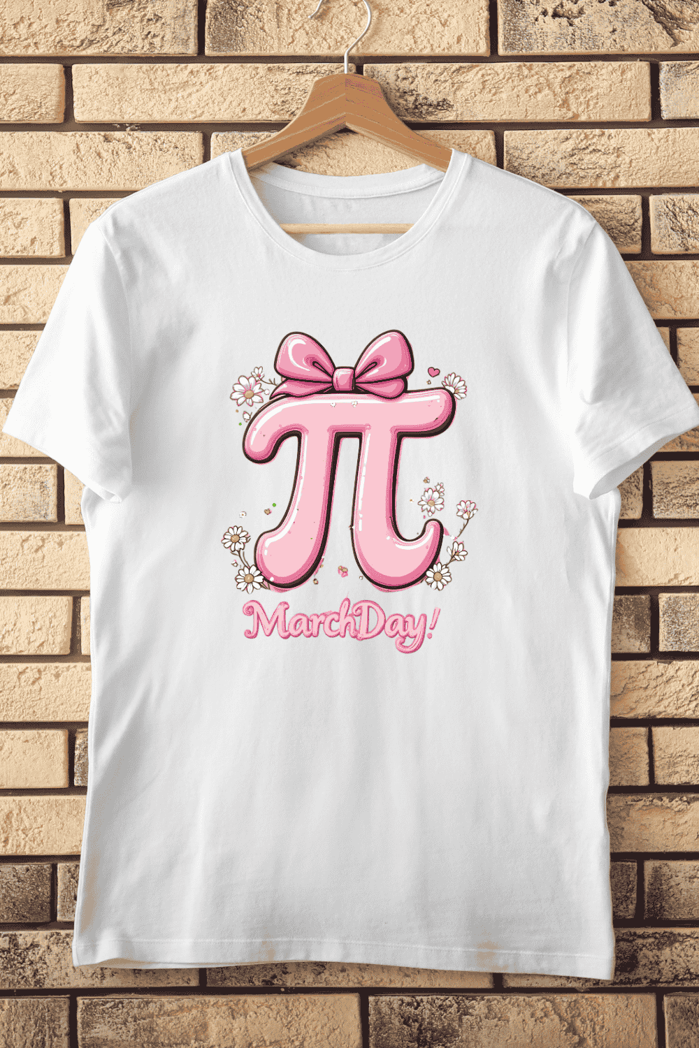 Pi Day Celebration Bow T-Shirt Design pinterest preview image.