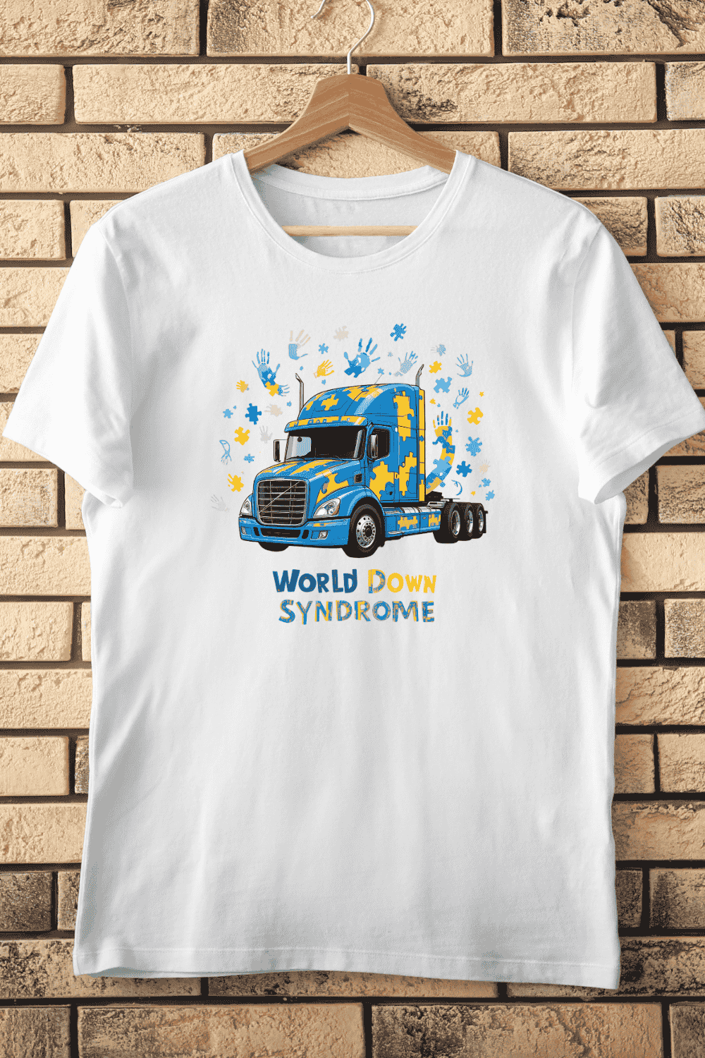 Down Syndrome Awareness Truck T-Shirt Design pinterest preview image.