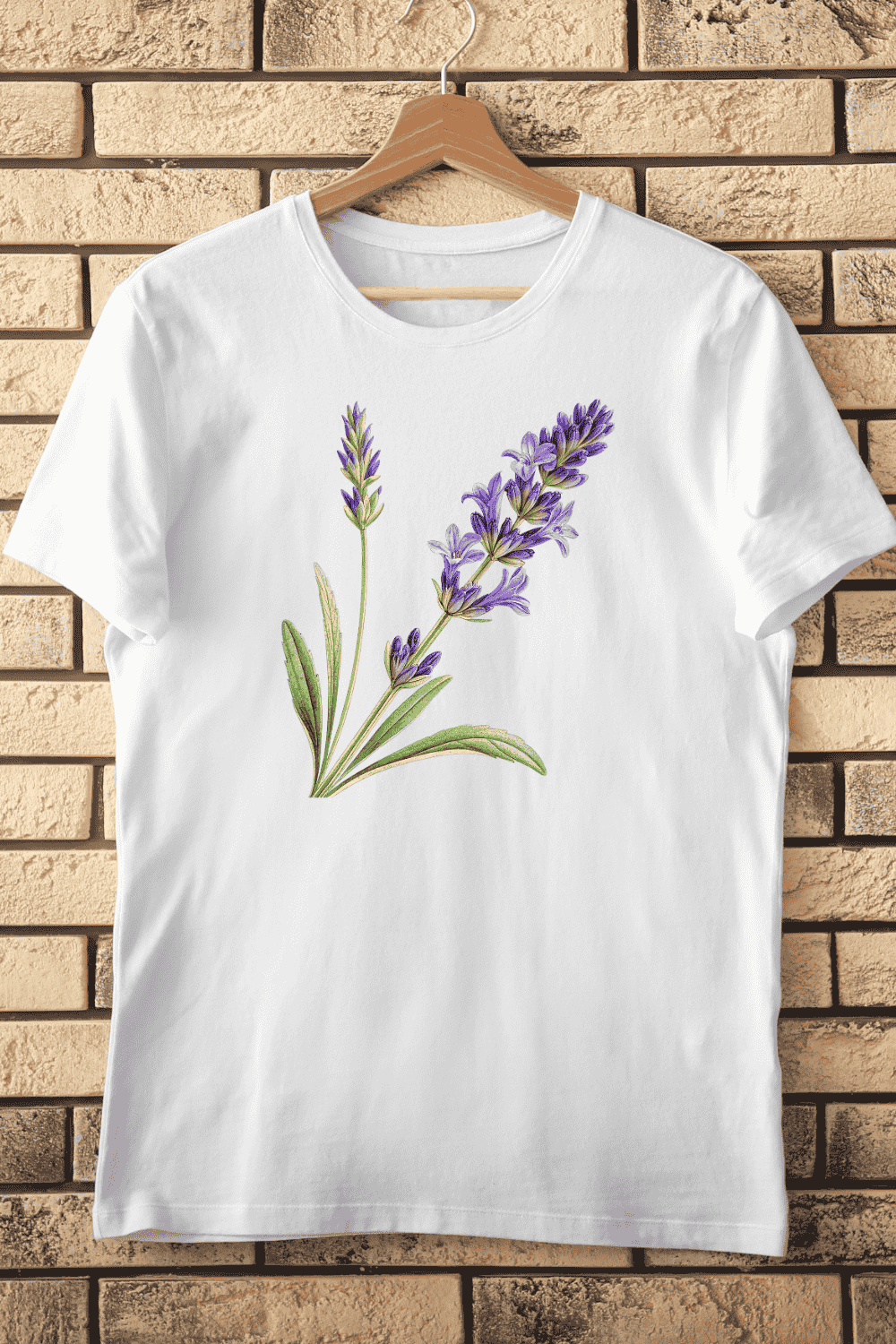 Lavender Flower T-Shirt Design pinterest preview image.