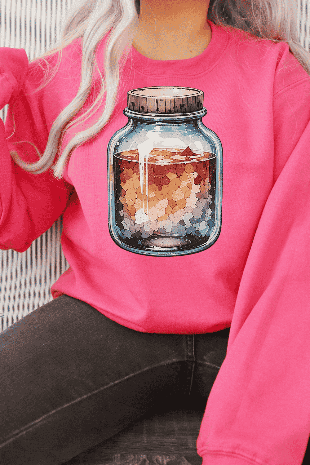 Jar with Abstract Crystals T-shirt Design pinterest preview image.