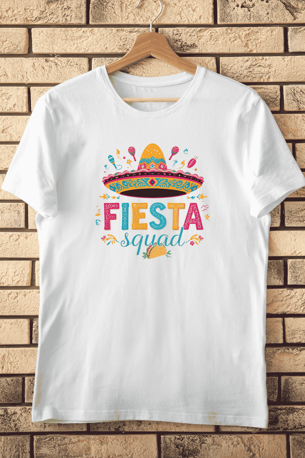 Fiesta Squad Cinco de Mayo T-Shirt Design pinterest preview image.