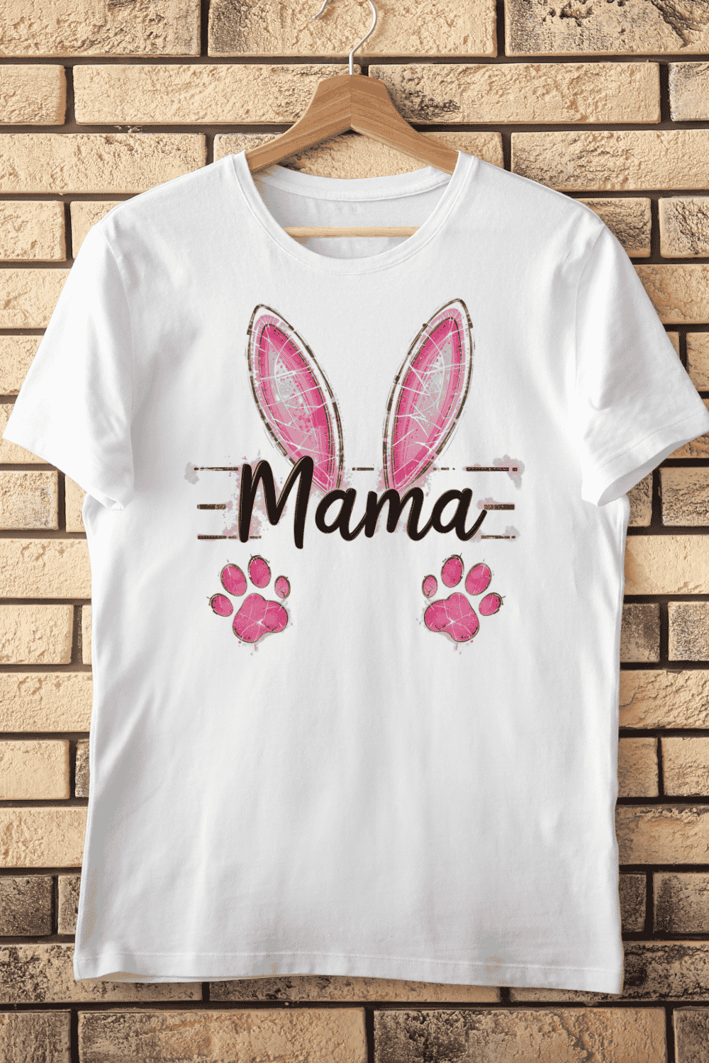 Bunny Ears Mama T-shirt Design pinterest preview image.