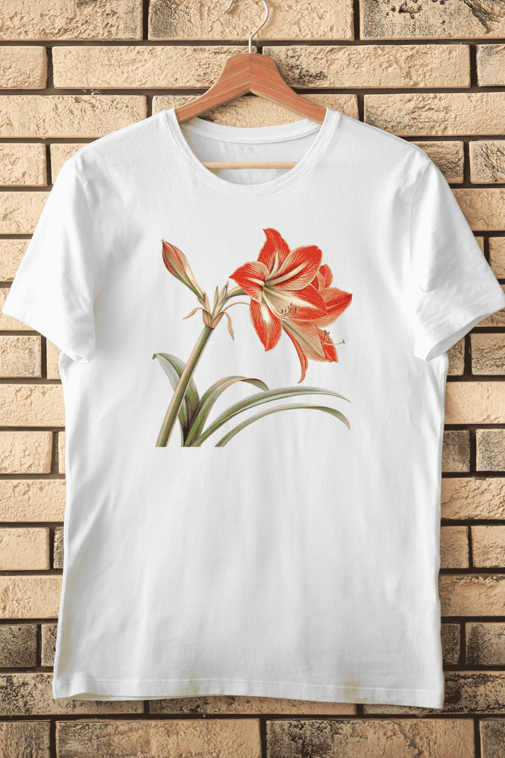 Amaryllis Flower T-Shirt Design pinterest preview image.