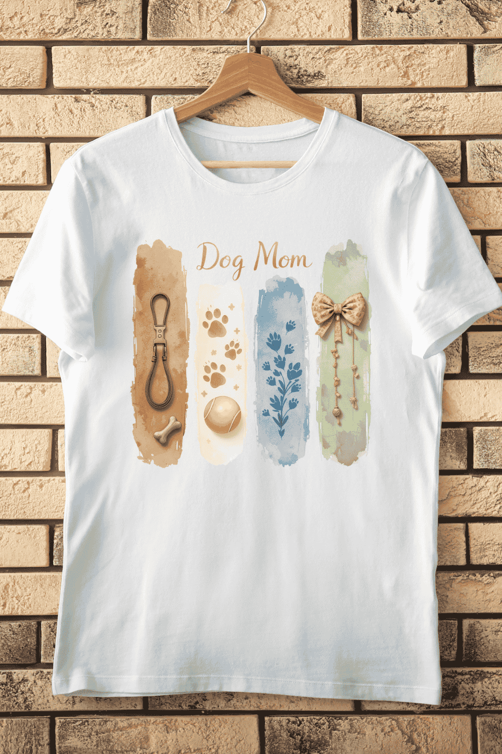 Watercolor Dog Mom T-Shirt Design pinterest preview image.