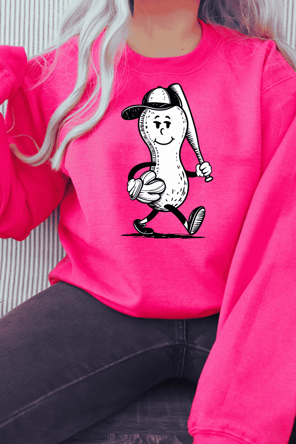 Peanut Baseball Player T-shirt Design pinterest preview image.