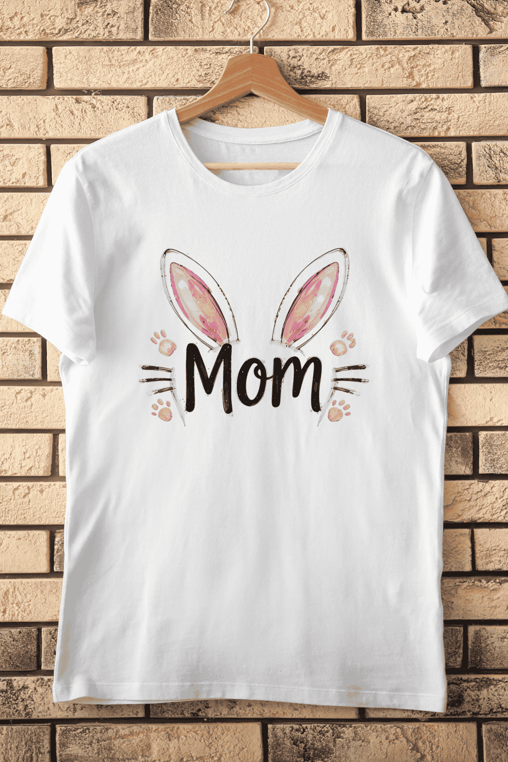 Bunny Ears Mom T-shirt Design pinterest preview image.