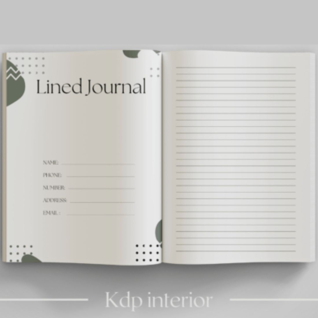 Lined Journal KDP Interior preview image.