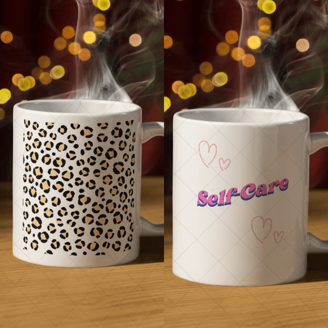 4 Colourfull mug mockups preview image.