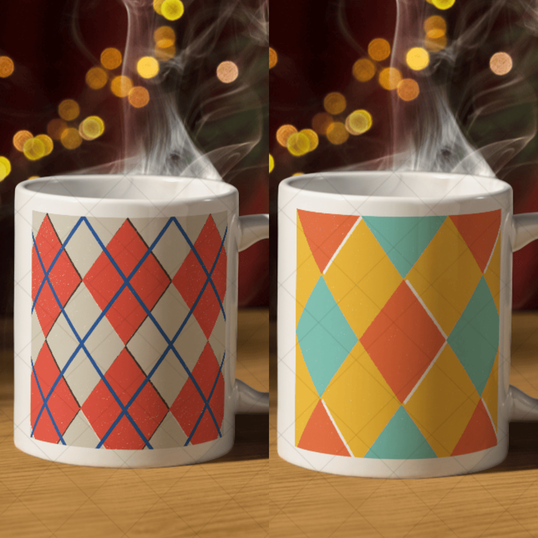 4 Colourfull mug mockups cover image.