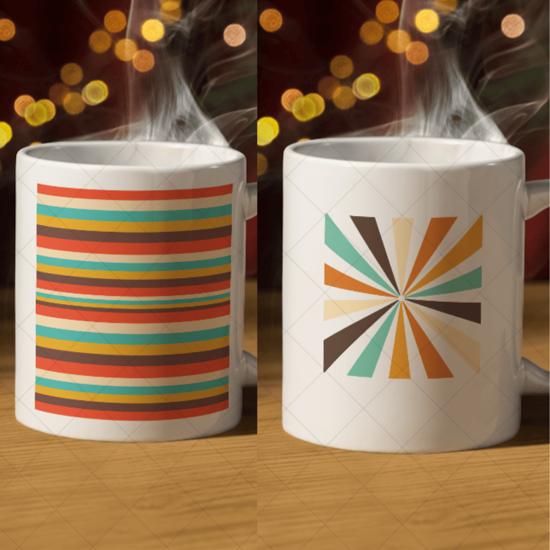 4 Colourfull mug mockups cover image.