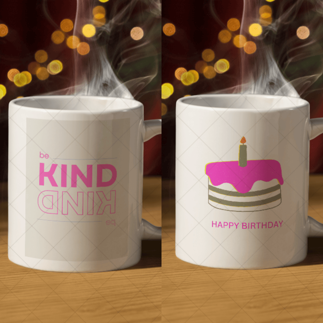 4 Colourfull mug mockups cover image.