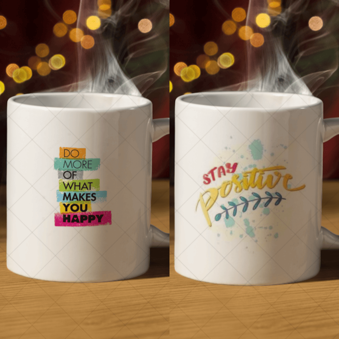 4 Eye Catching mug mockups preview image.