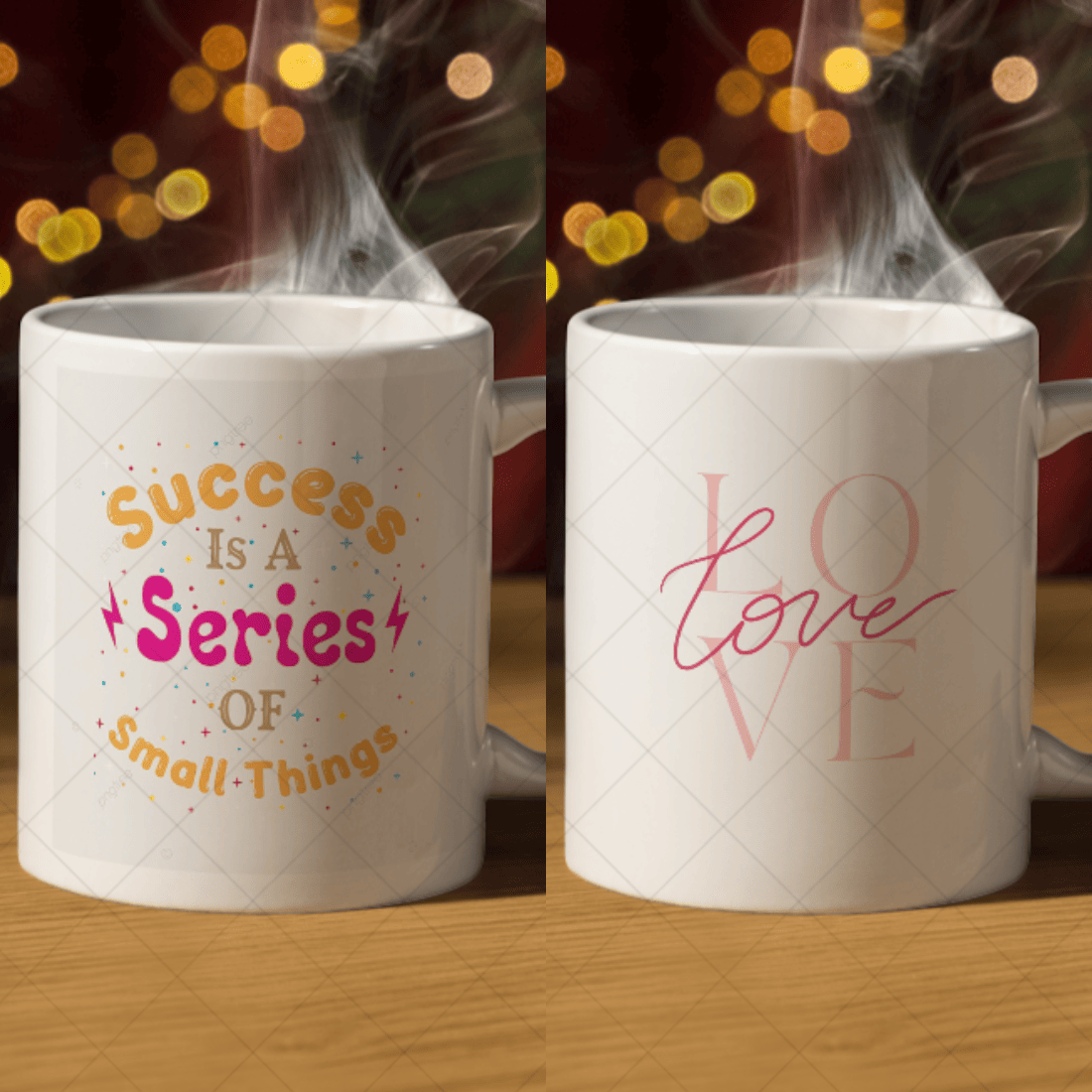 4 beautiful mug mockups preview image.