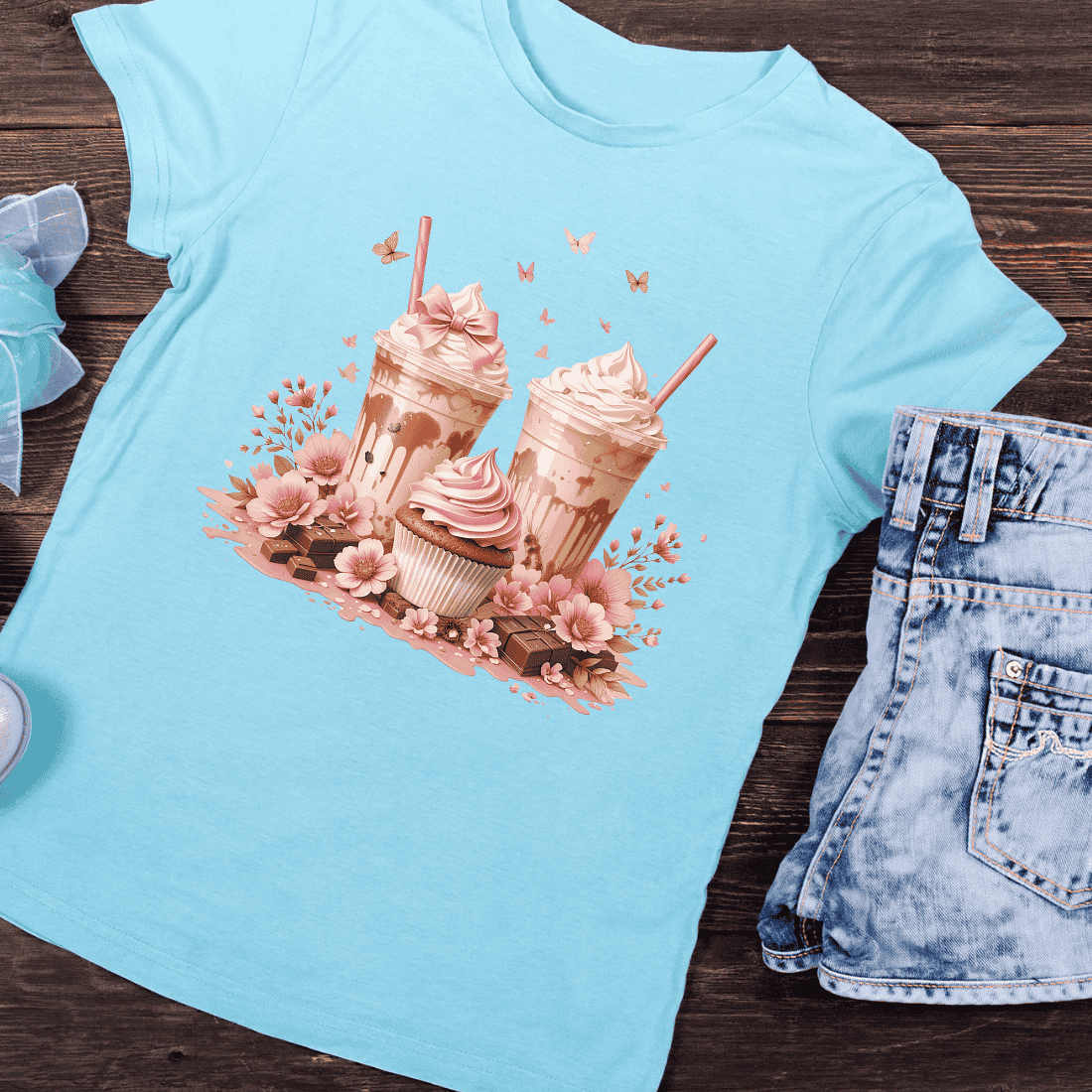 Milkshake and Chocolate T-shirt Design cover image.