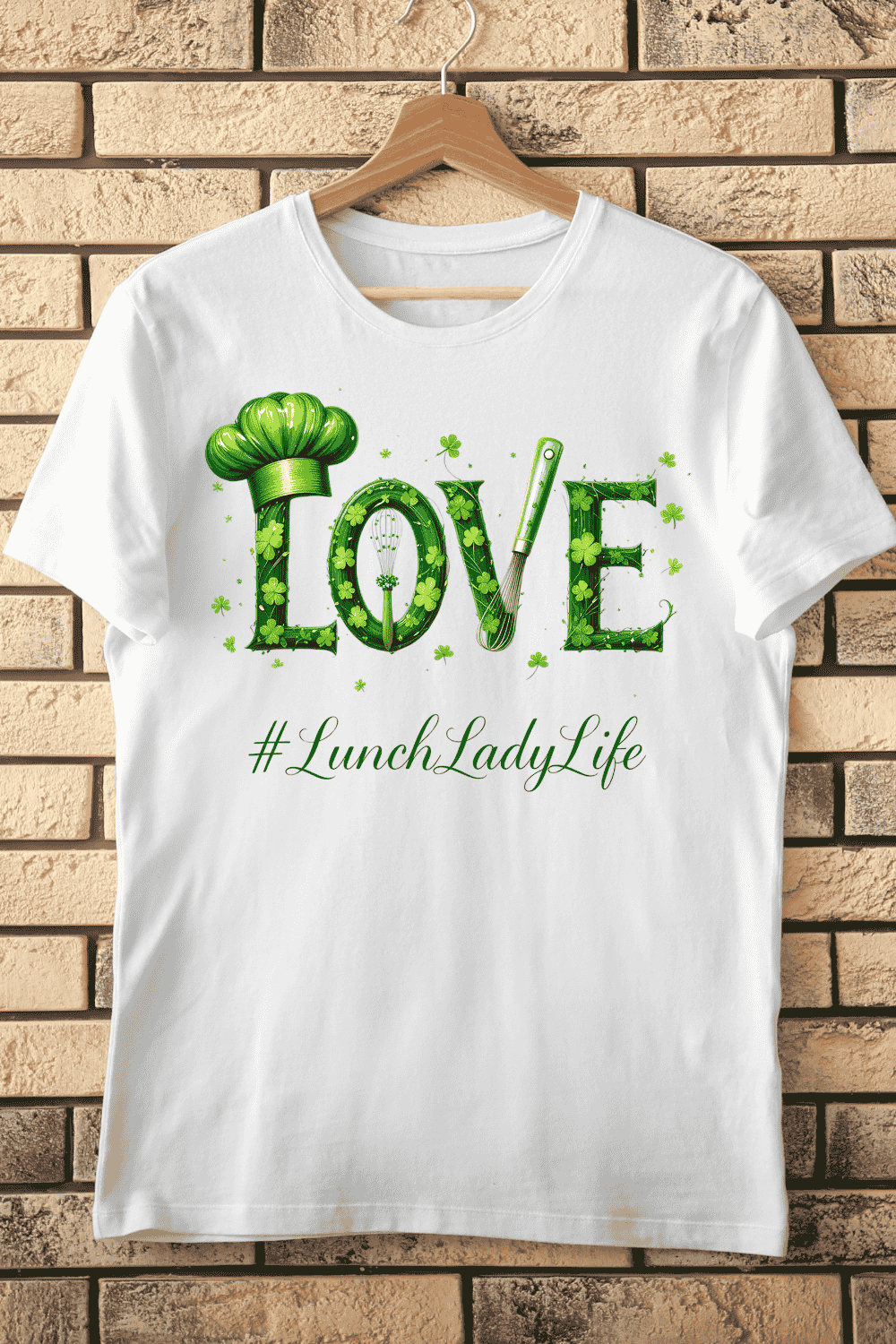 Irish Love Lunch Lady T-shirt Design pinterest preview image.