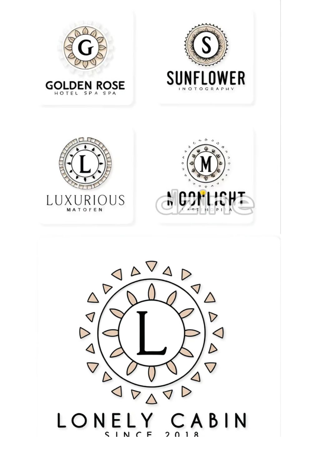 Luxury Mandala Logo Collection – Vol01 (Editable & High-Quality) pinterest preview image.