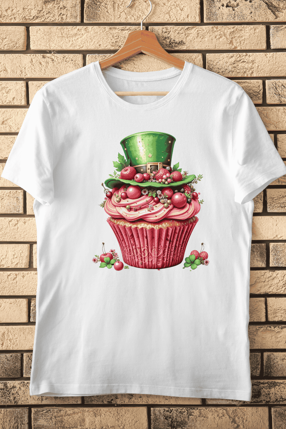 Irish Cupcake T-shirt Design pinterest preview image.