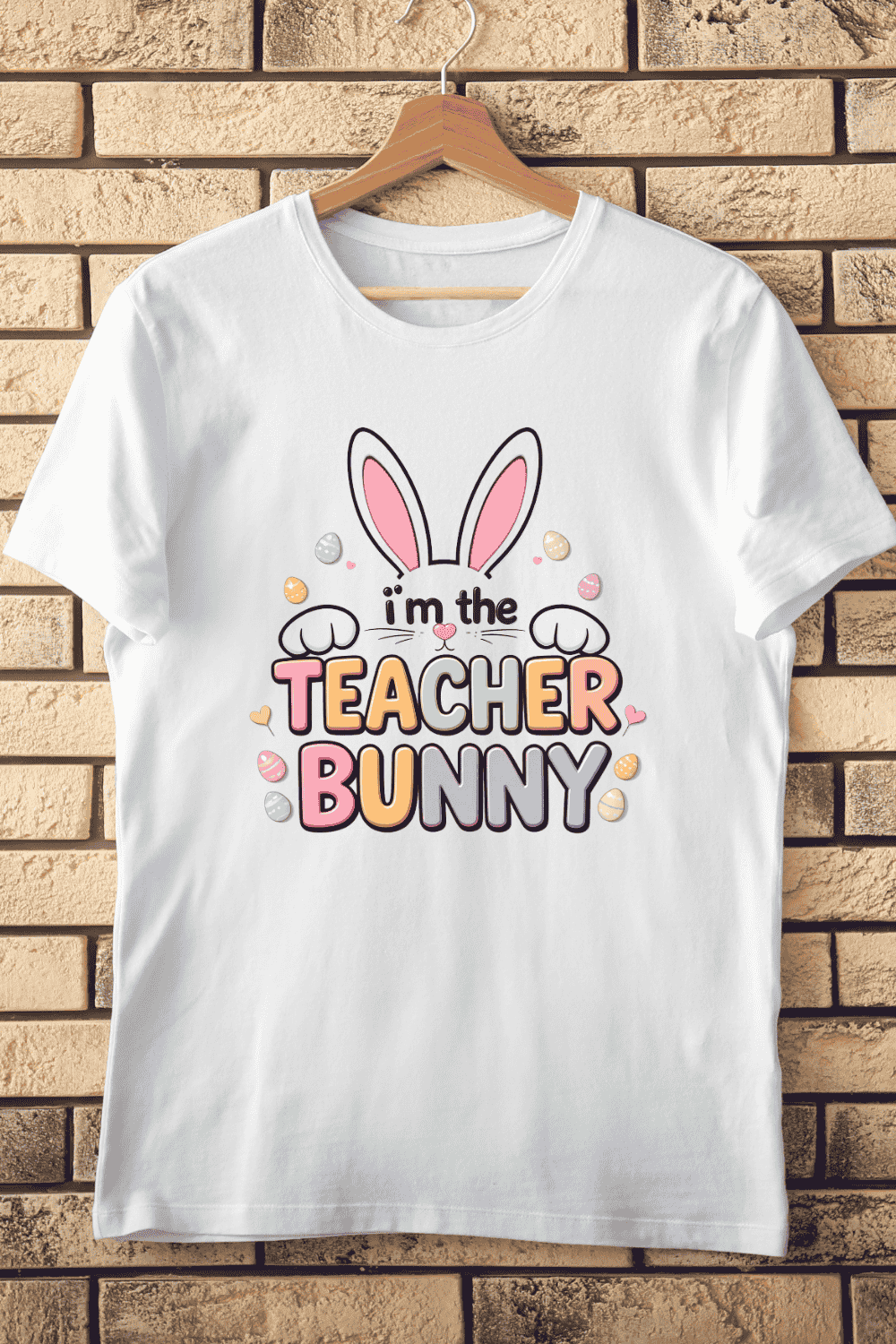 I'm the Teacher Bunny T-shirt Design pinterest preview image.