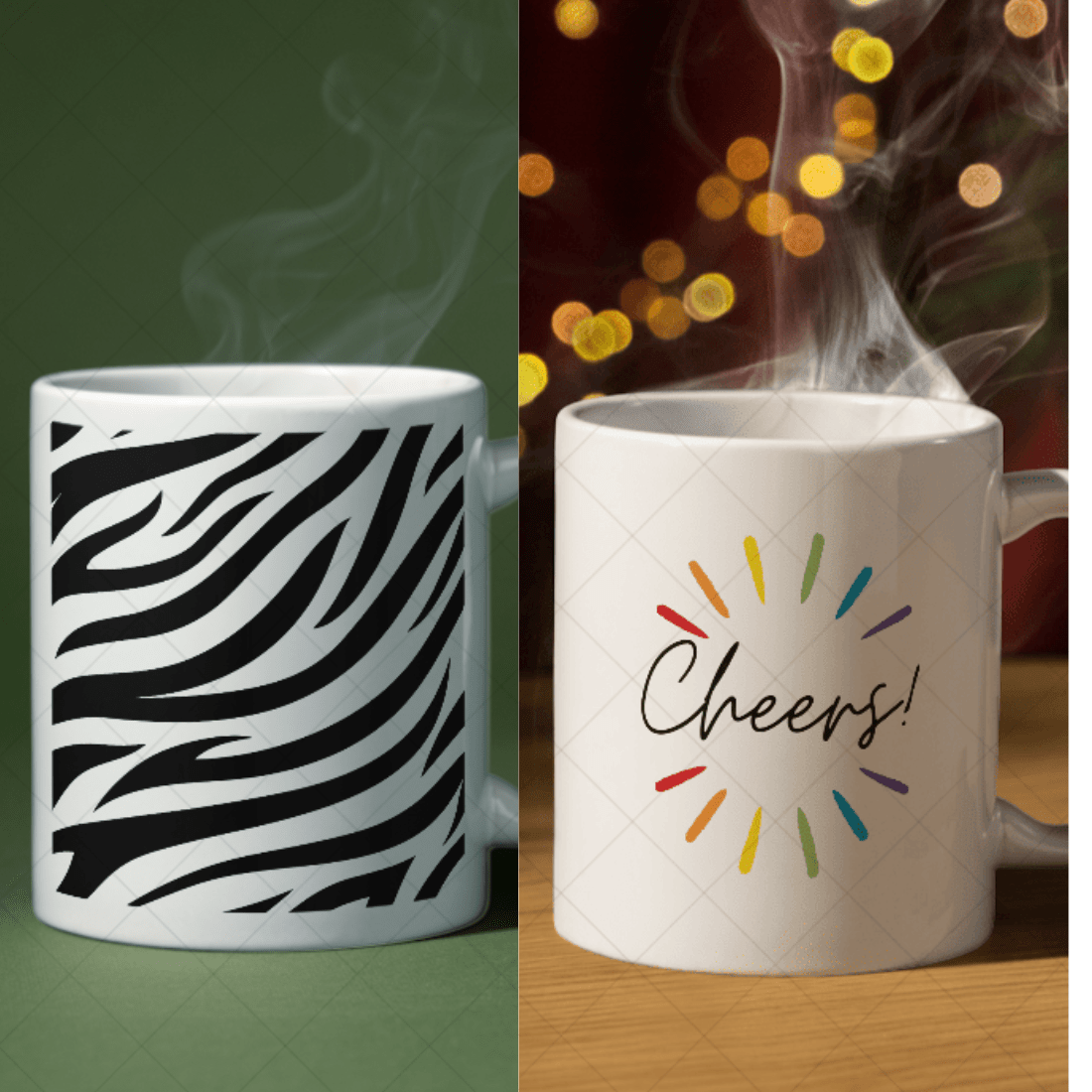 4 mug mockups preview image.