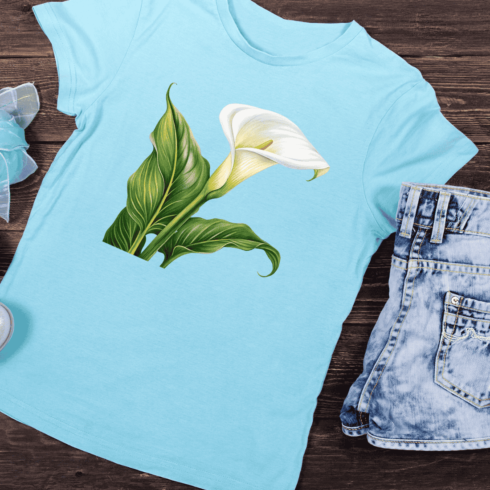 White Calla Lily T-Shirt Design cover image.