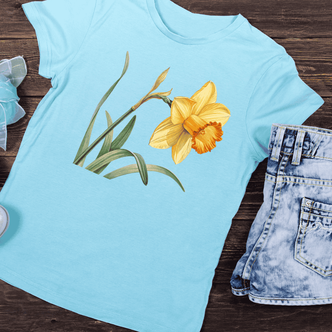 Yellow Daffodil T-Shirt Design preview image.