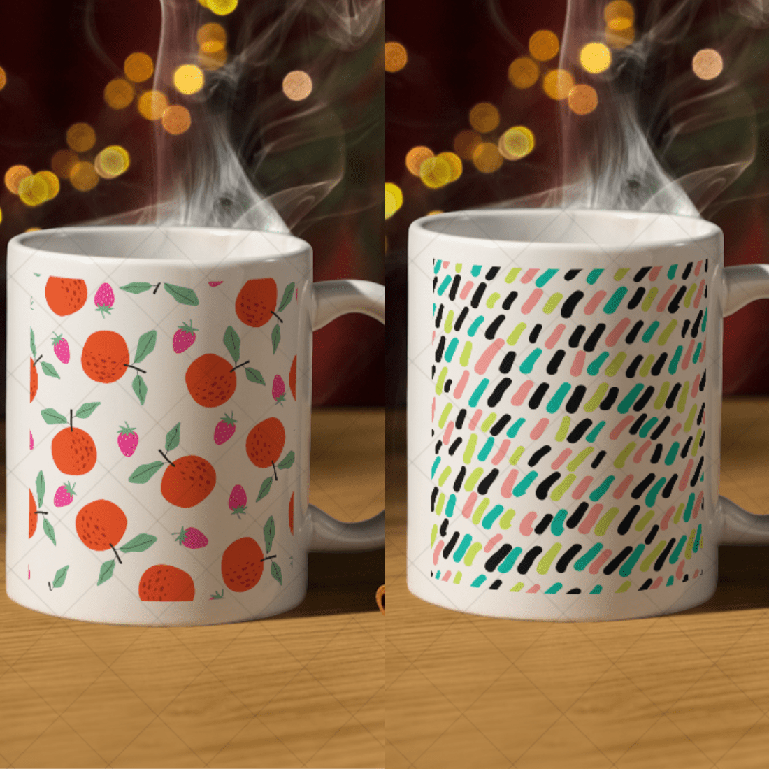 4 Eye Catching mug mockups preview image.