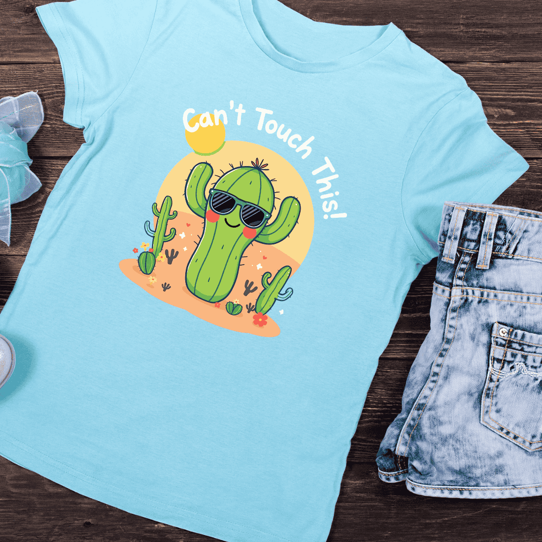 Can't Touch This Cactus T-shirt Design preview image.