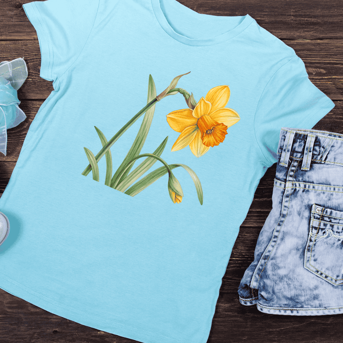 Natural Daffodil T-Shirt Design preview image.