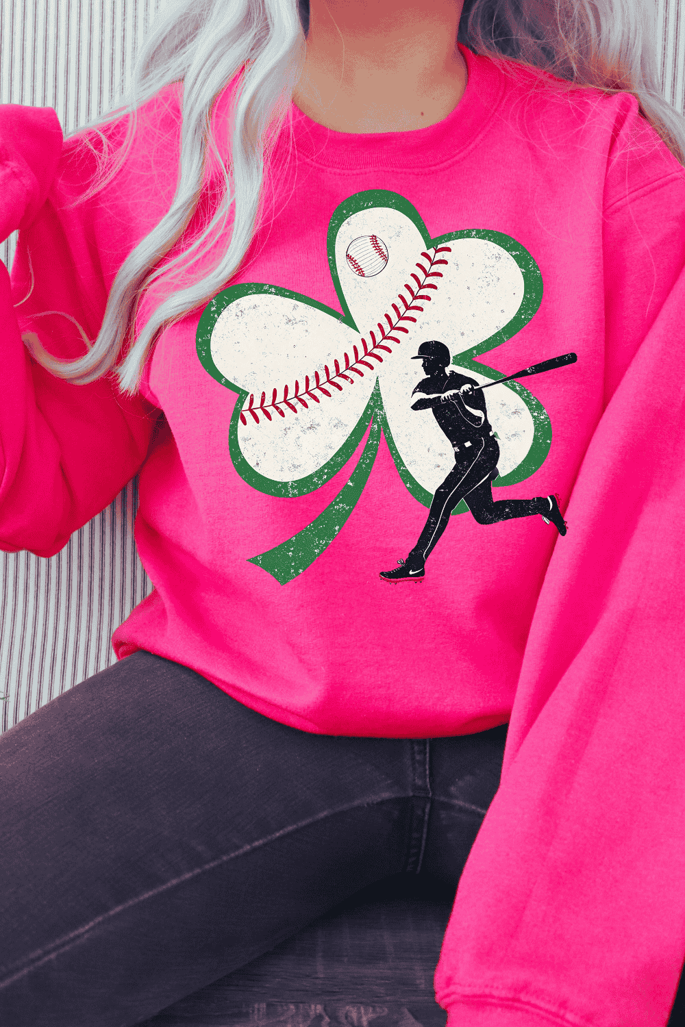 Baseball Shamrock T-shirt Design pinterest preview image.