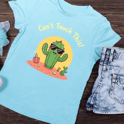 Can't Touch This Text with Cactus T-shirt Design cover image.