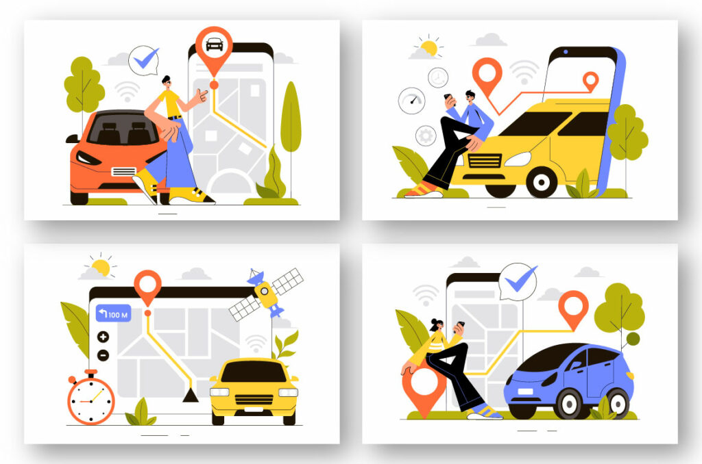 9 Smart Vehicle Tracking Illustration - MasterBundles