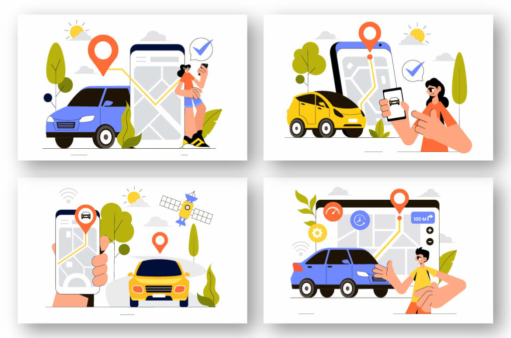9 Smart Vehicle Tracking Illustration - MasterBundles