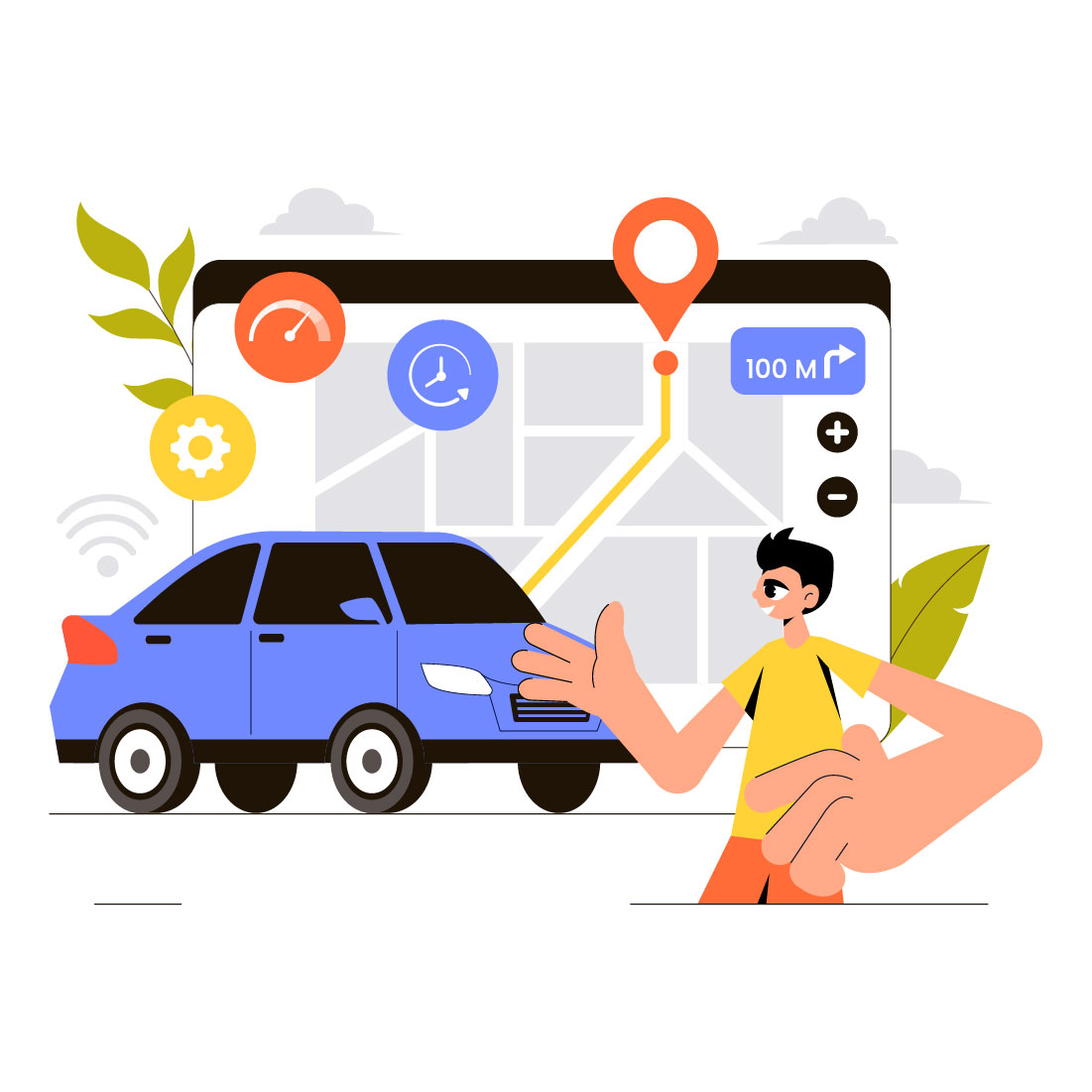 9 Smart Vehicle Tracking Illustration preview image.