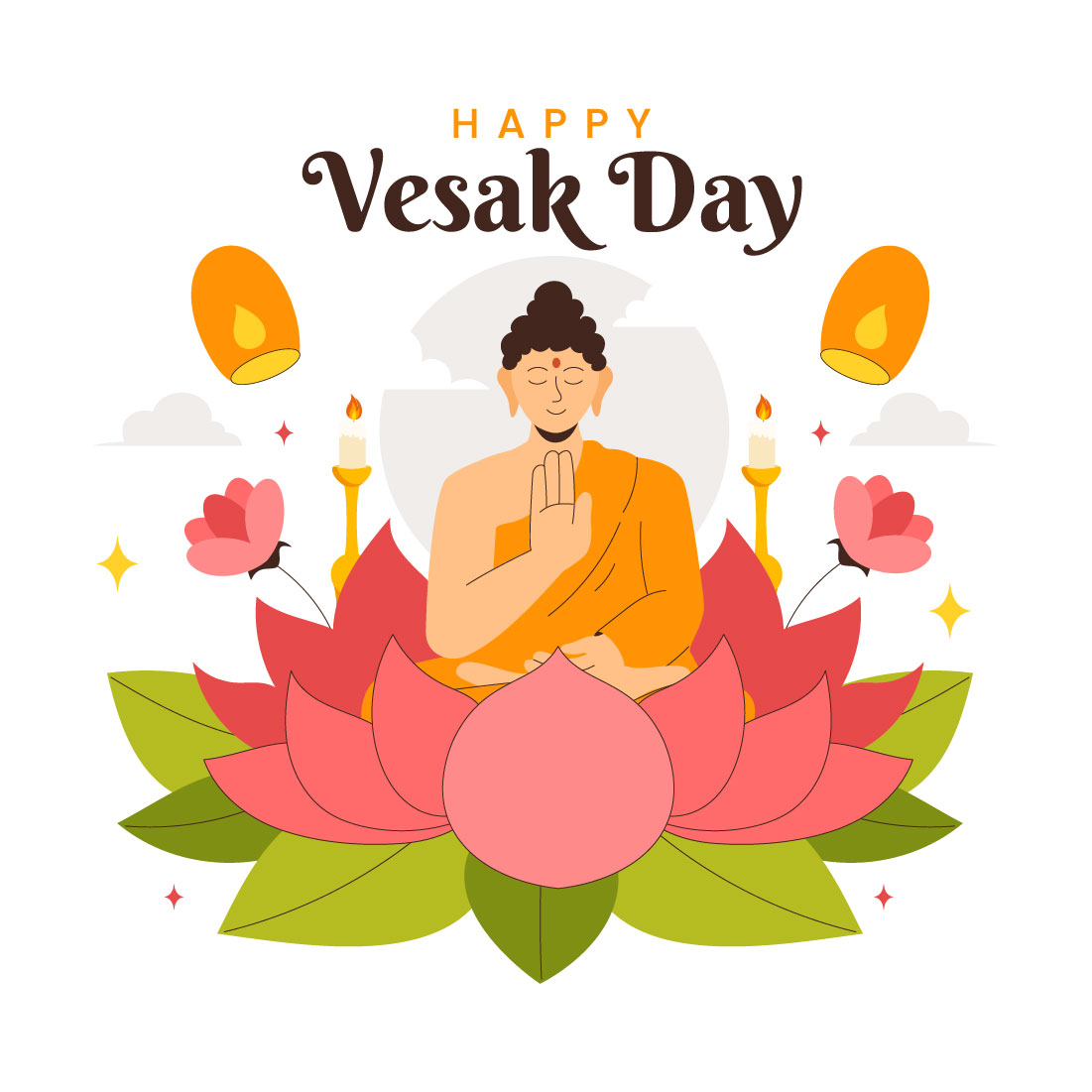 9 Buddhist Vesak Day Illustration preview image.