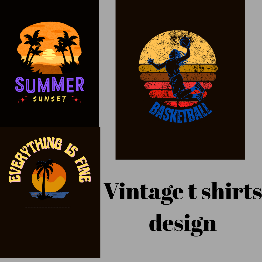 Summer vintage t shirts design cover image.