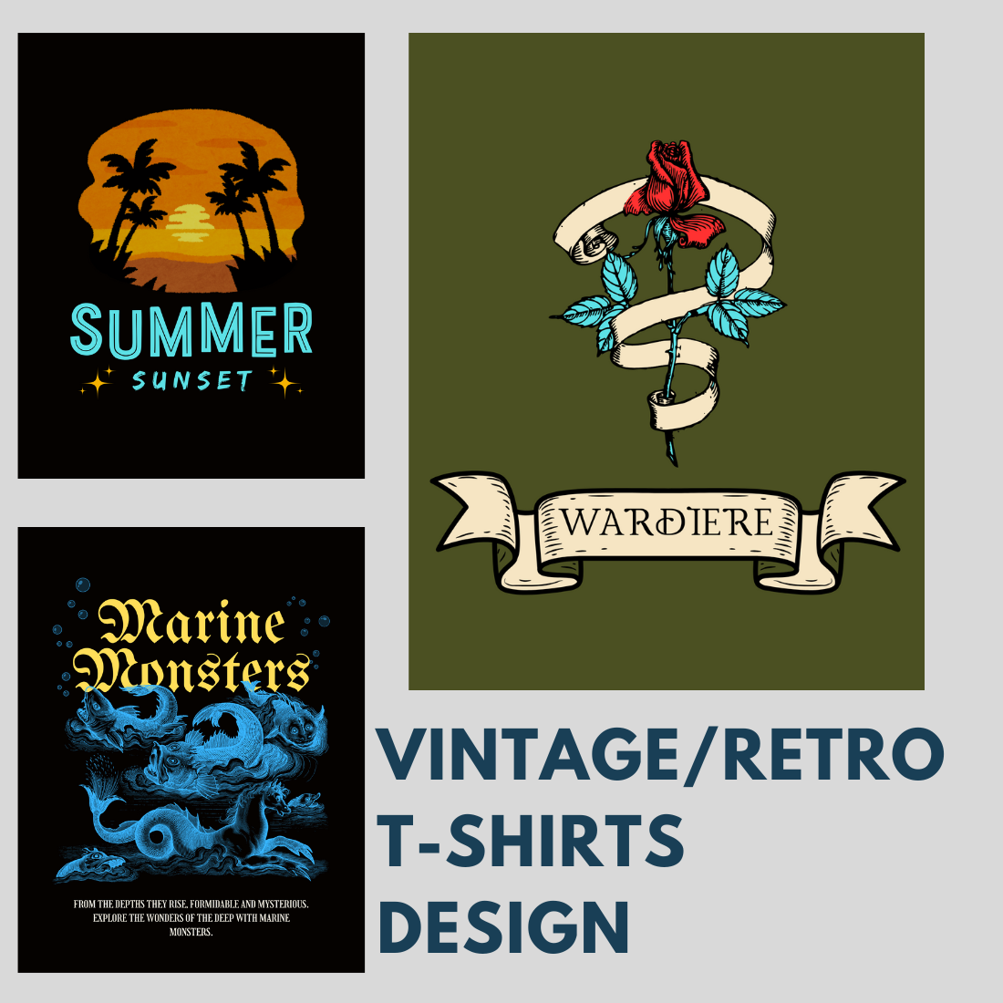 VINTAGE AND RETRO T-SHIRTS DESIGN cover image.