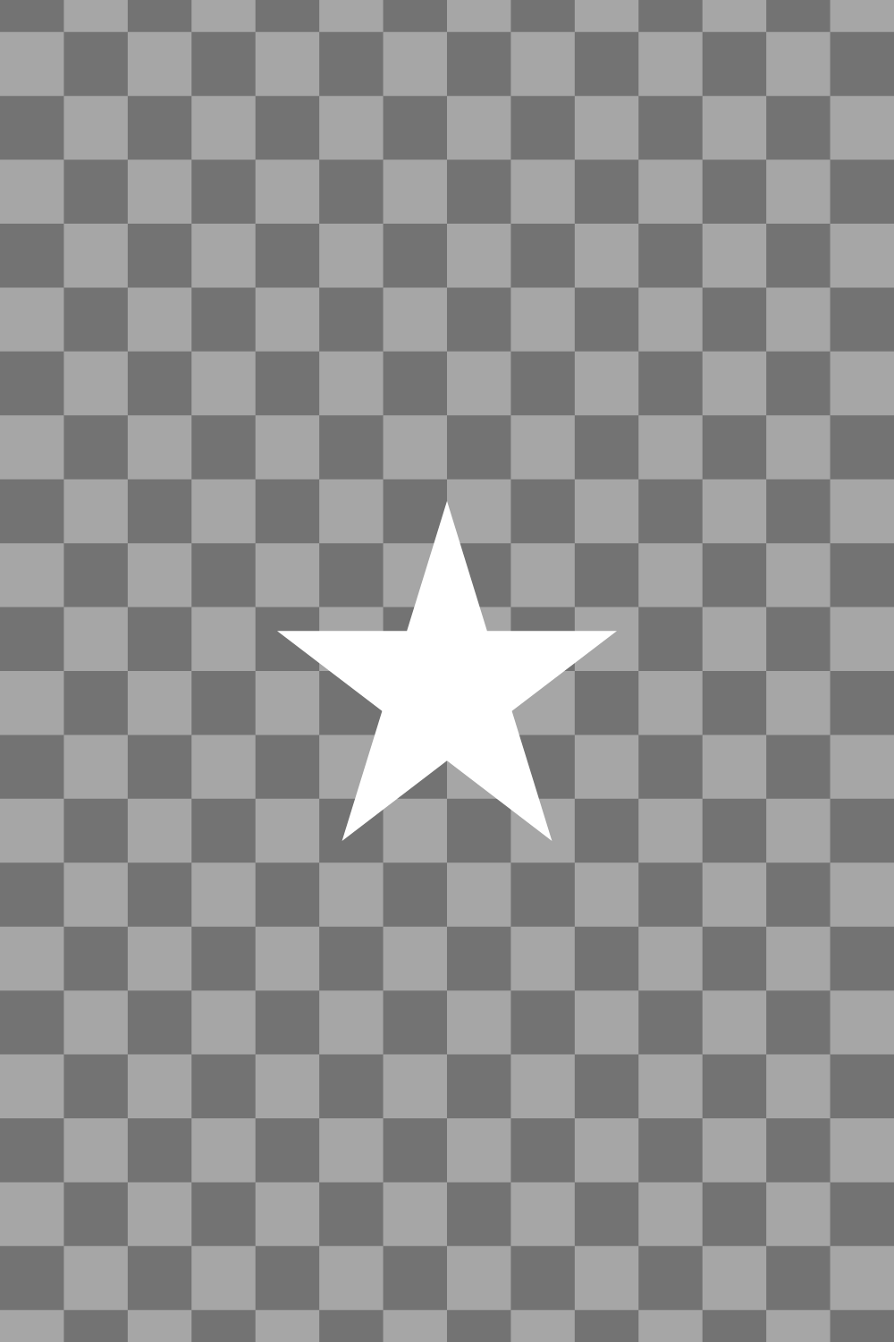 White Star with Transparent Background pinterest preview image.