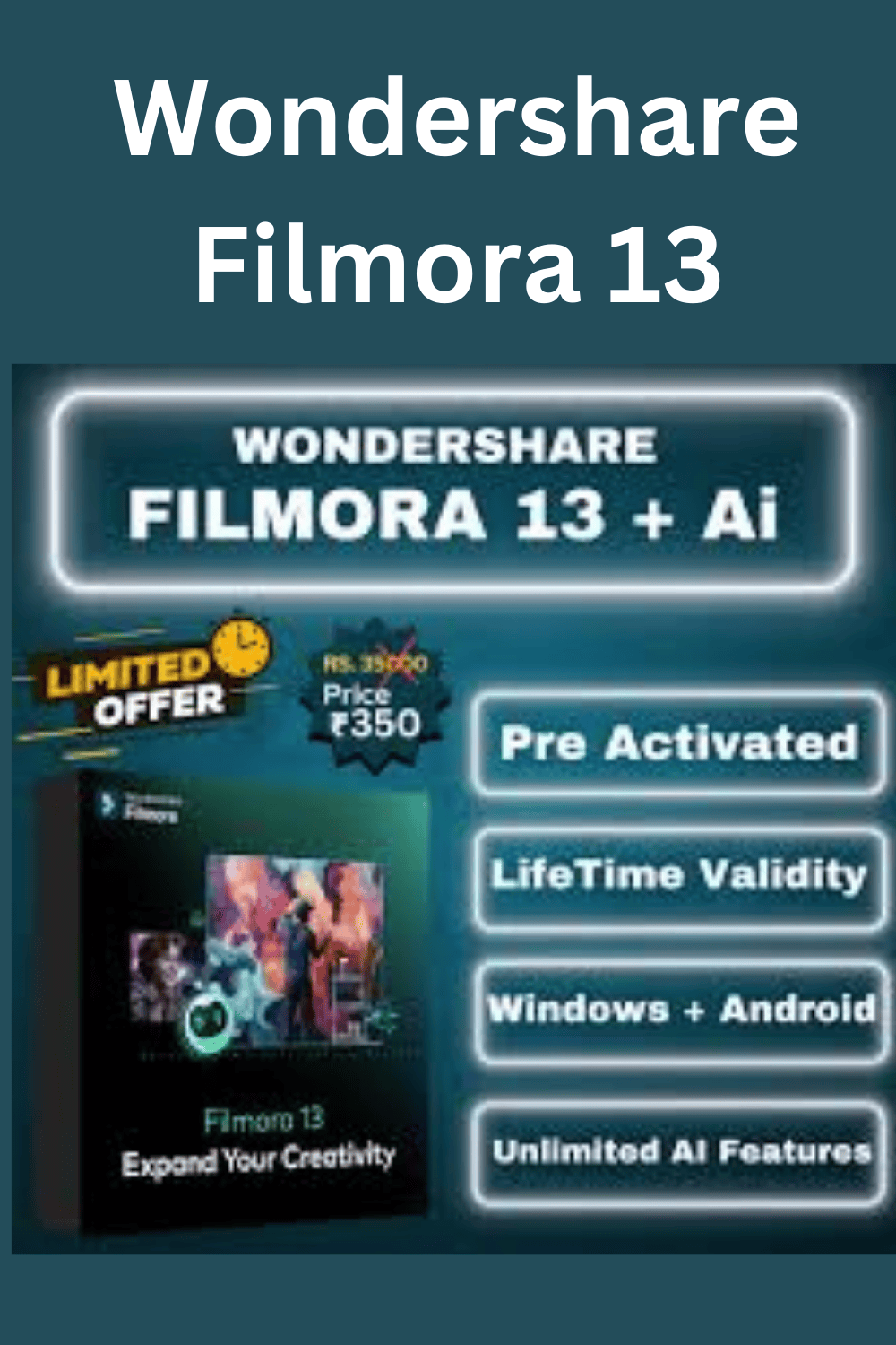 Wondershare Filmora 13 pinterest preview image.