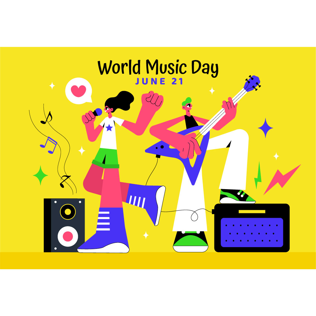 9 World Music Day Illustration preview image.