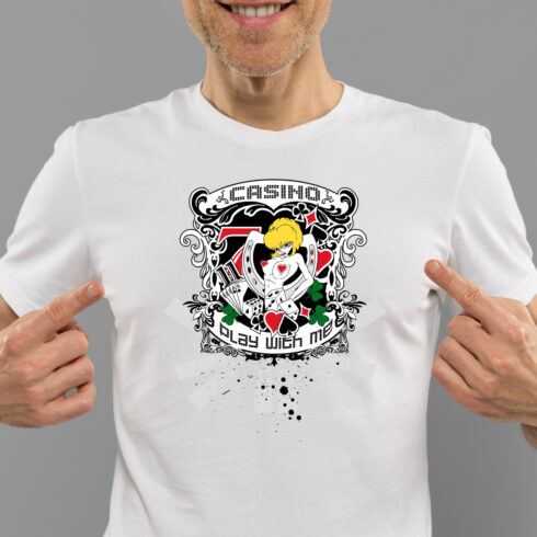 a close up of a cartoon character holding a knife and a card, made with illustrator, heavy metal tshirt design, cover image.
