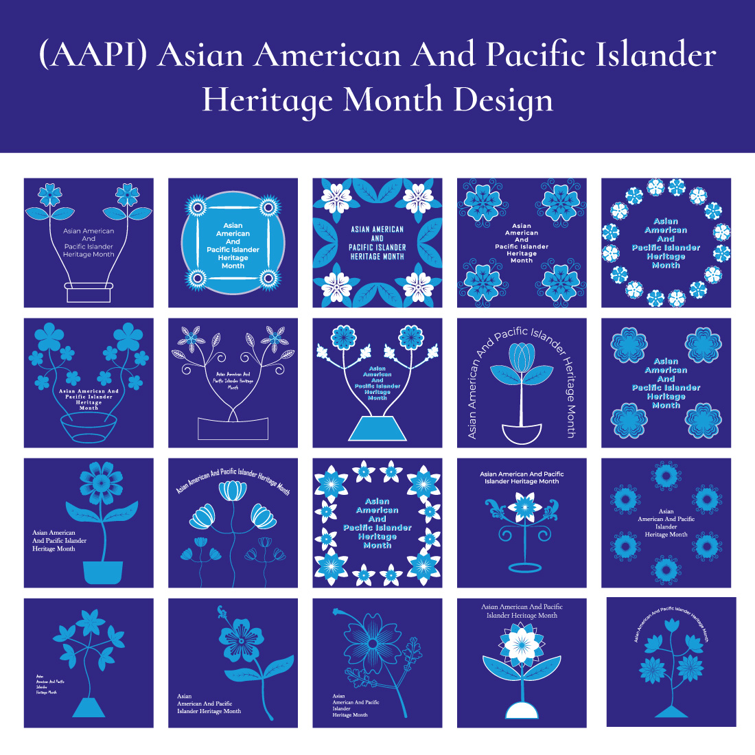 (AAPI) Asian American And Pacific Islander Heritage Month Design Collection cover image.